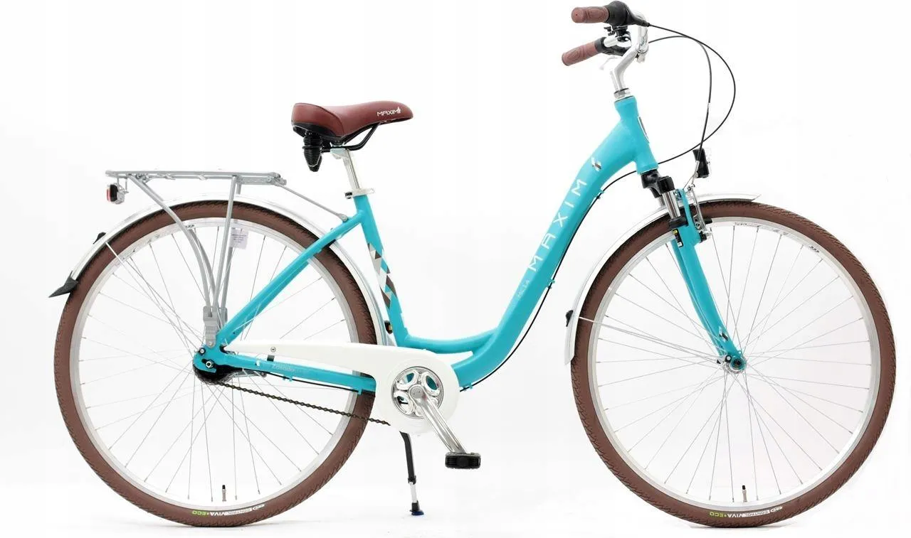Rower miejski MAXIM MC 1.4.7 Turkusowy rama 18 cali koło 28 " zielony